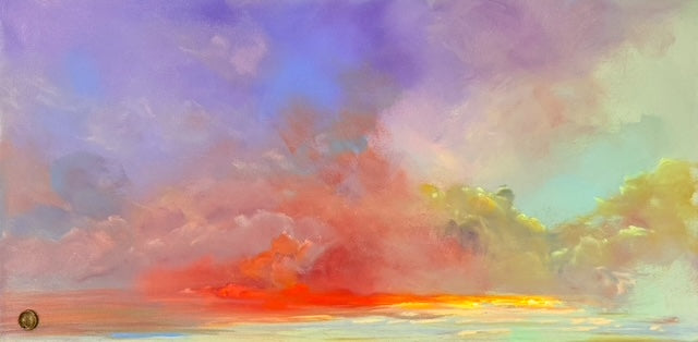 Paisaje onírico en la tierra de los arcoíris, 61 x 30 cm, de Sibet Alspaugh