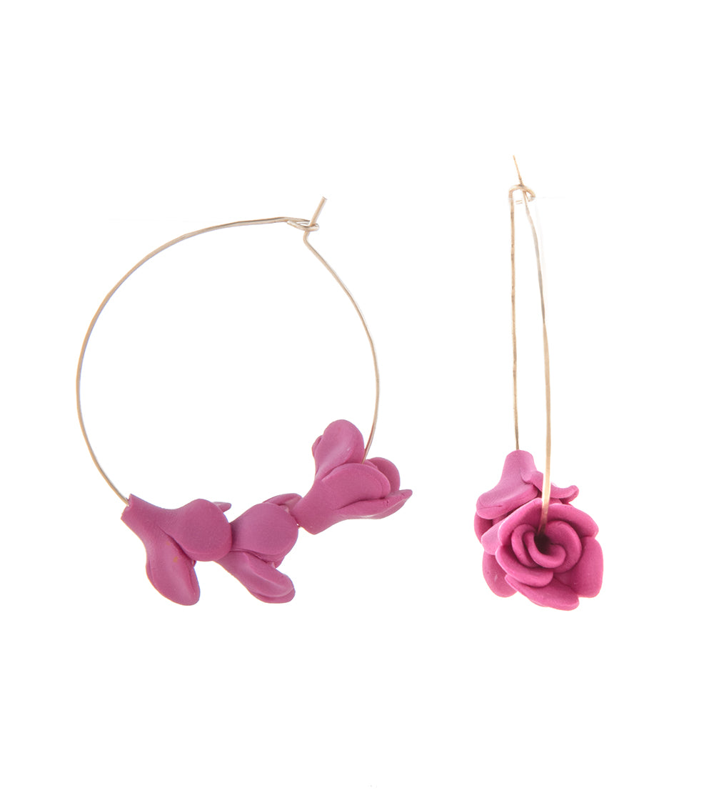 Pendientes Lokelani en forma de lágrima rosa