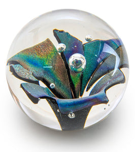 Glass Sculpture "Sparkling Round Paper Weight" by Ben Silver