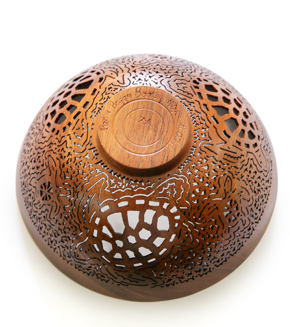 Pierced Koa Bowl "Honu" by Patrick and Peggy Bookey - BOOP42216
