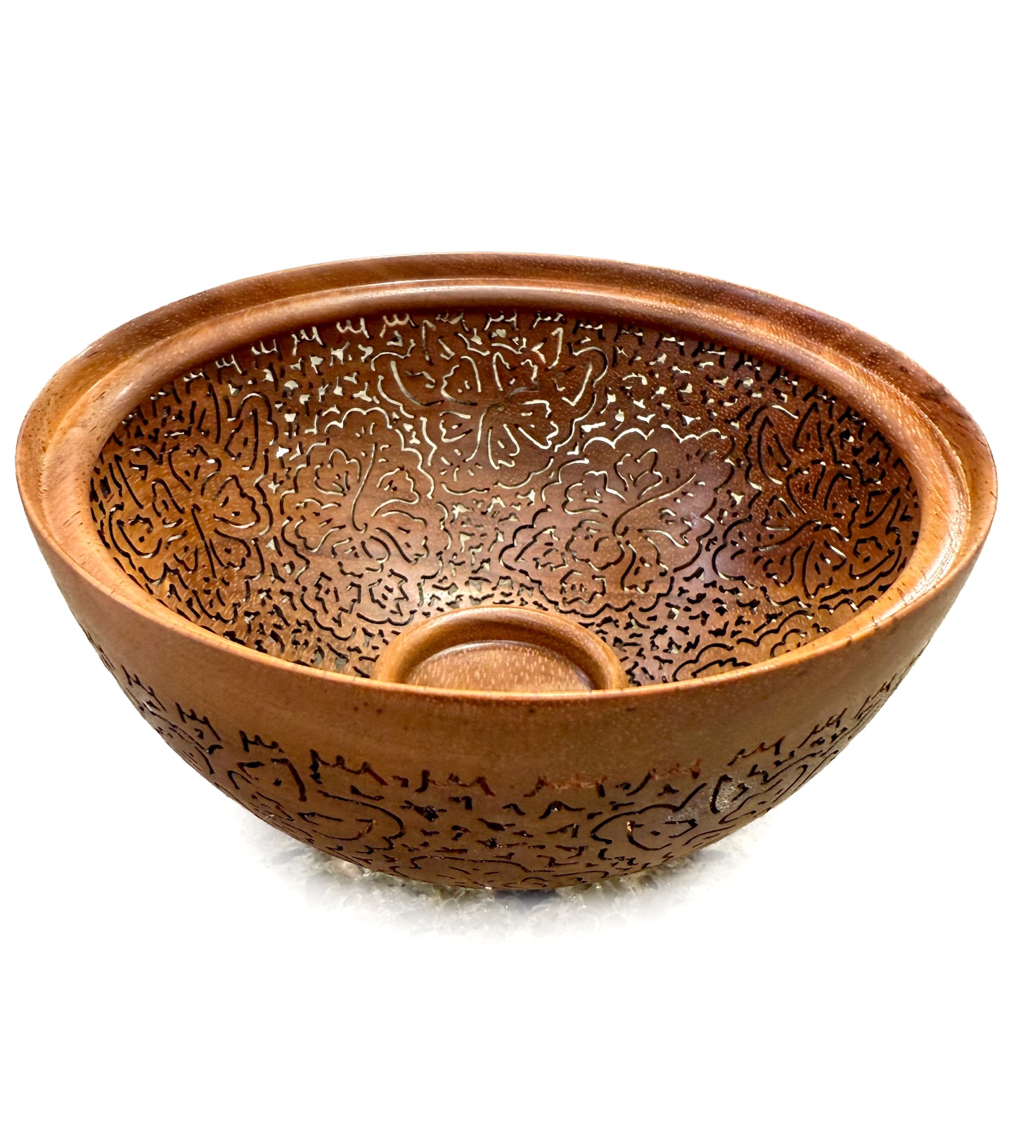 Pierced Koa Bowl "Hibiscus" by Patrick and Peggy Bookey - BOOP44712