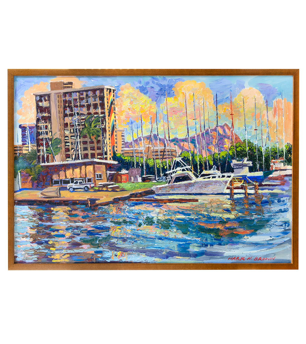 Diamond Head from Magic Island by Mark Brown