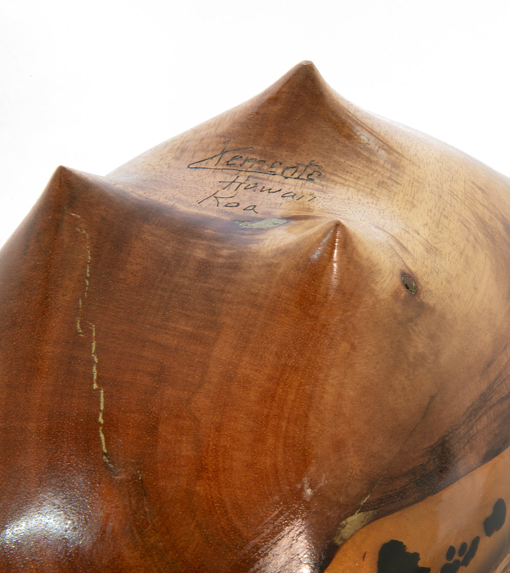 Carved Koa Vessel "Hawaiian Islands" by Francisco Clemente