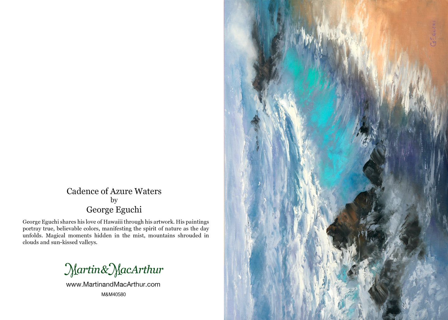 Tarjeta de felicitación "Cadencia de aguas azules" de George Eguchi