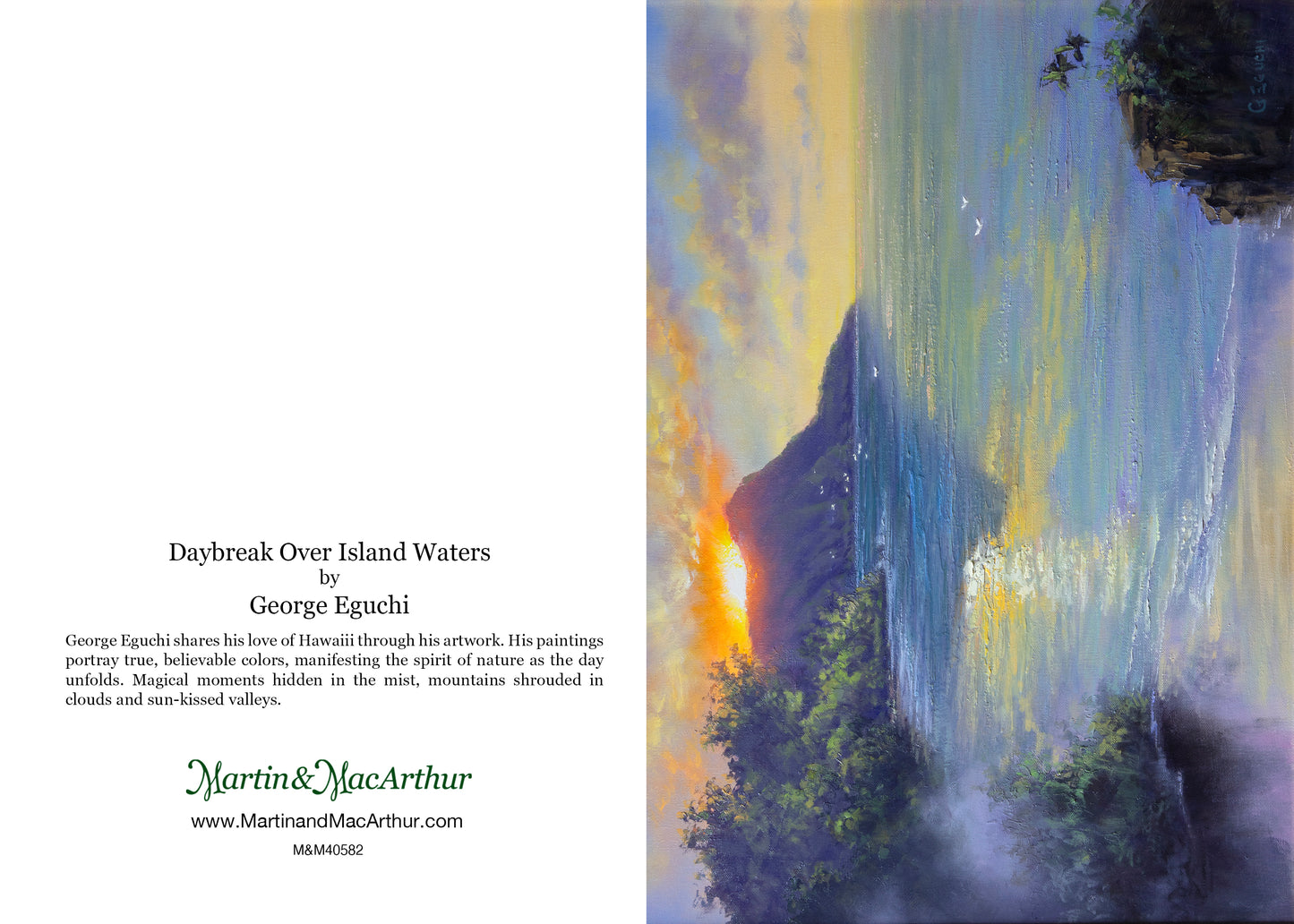 Greeting Card "Daybreak Over Island Waters" by George Eguchi
