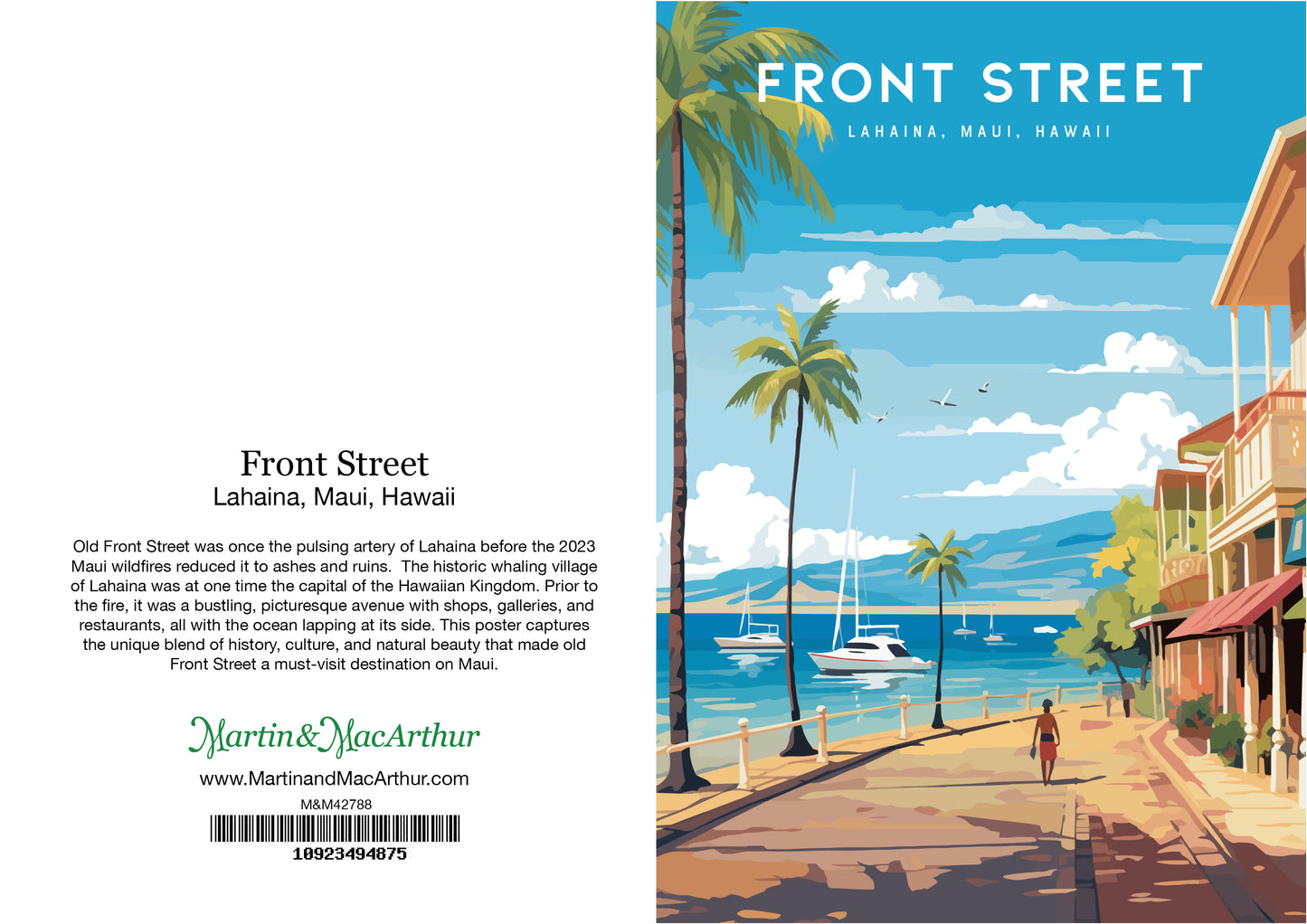 Greeting Card "Front Street, Maui" Hawaii Travel Art