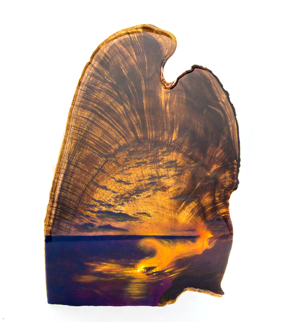 Original Painting on Koa "Peleʻs Passion" by Philip Gagnon 36x9