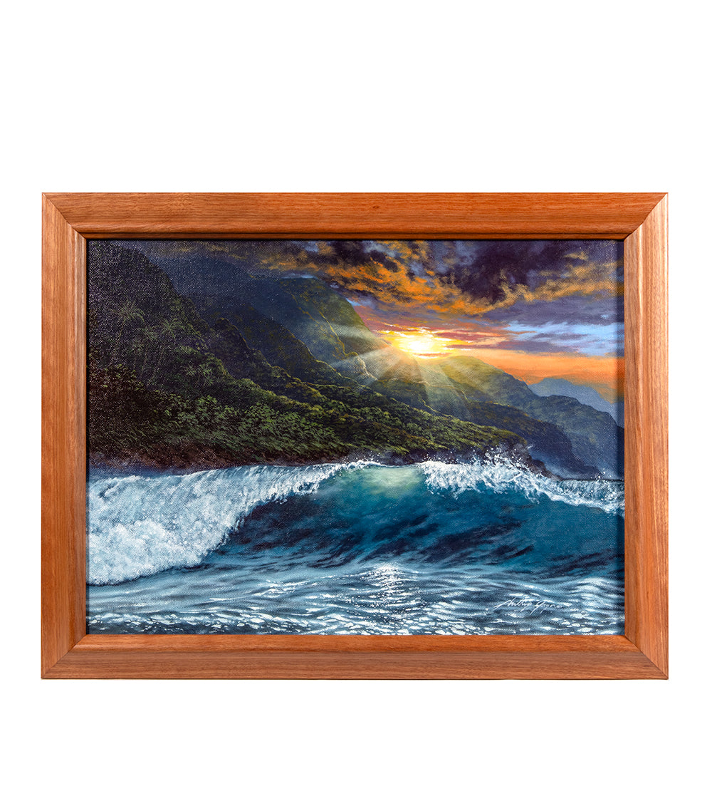 Original Painting "Sunrise Wave (Moody Morning Blues)" by Philip Gagnon 12x16