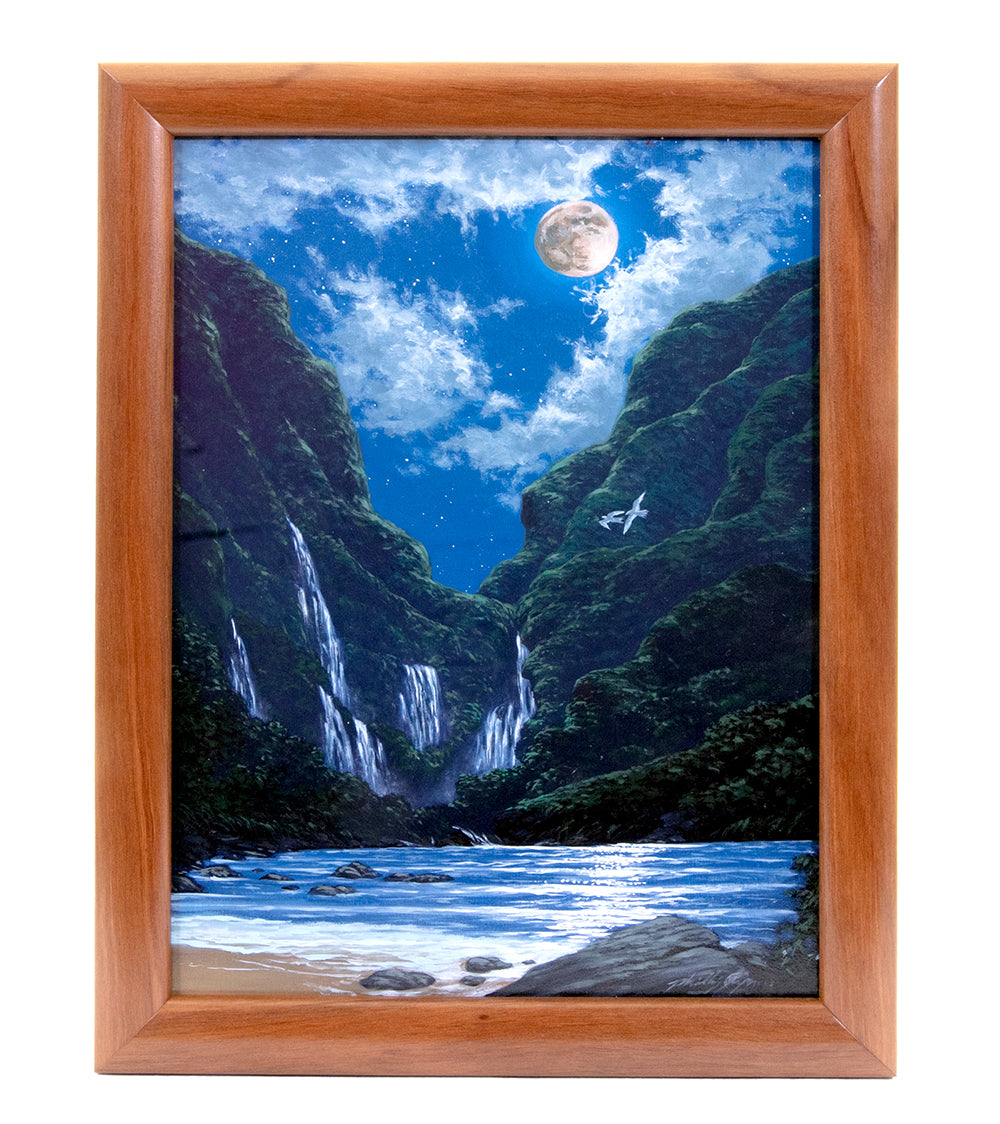 Pintura original "Cascadas al atardecer" de Phillip Gagnon, 23 x 30 cm