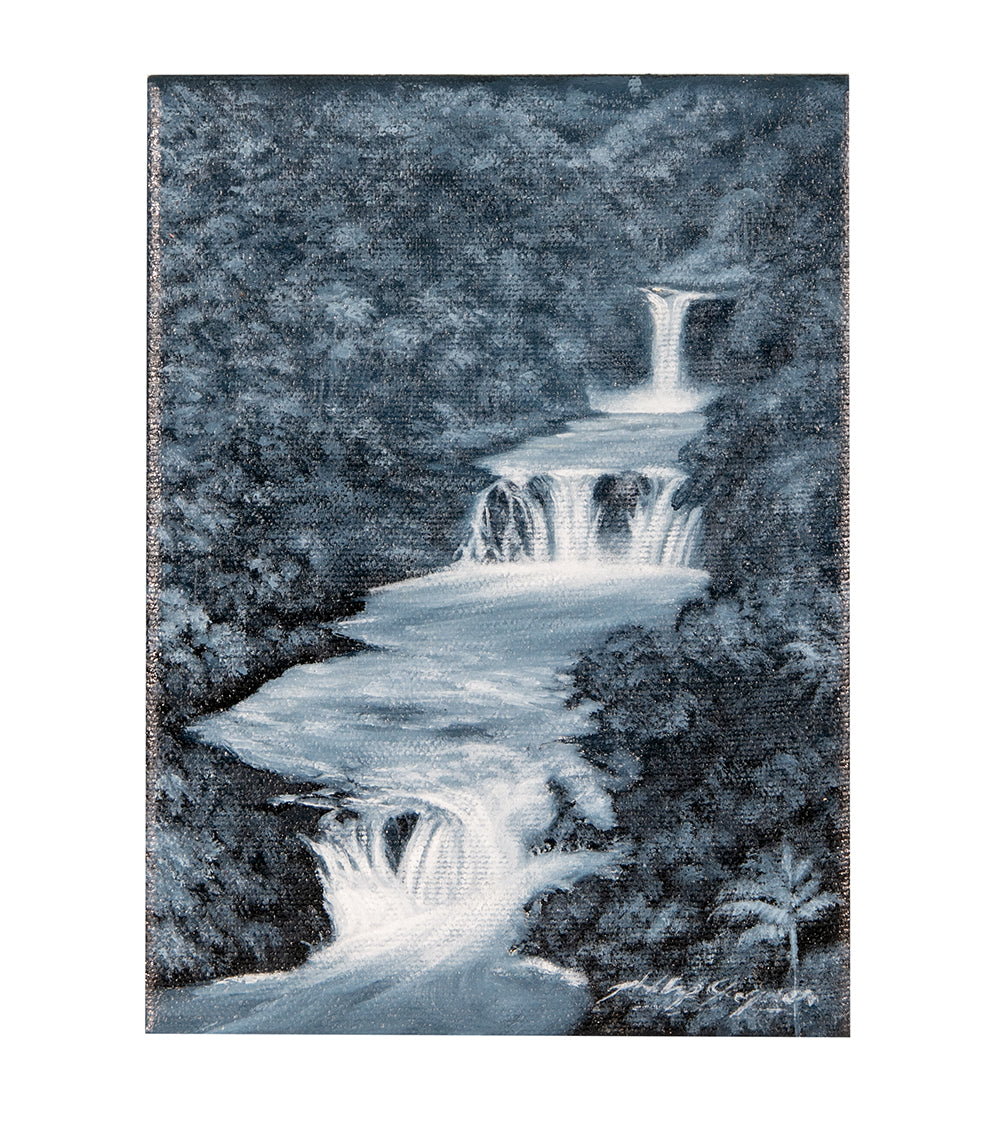 フィリップ・ガニオンによるオリジナル絵画「インディゴ・ドリーム」7x5