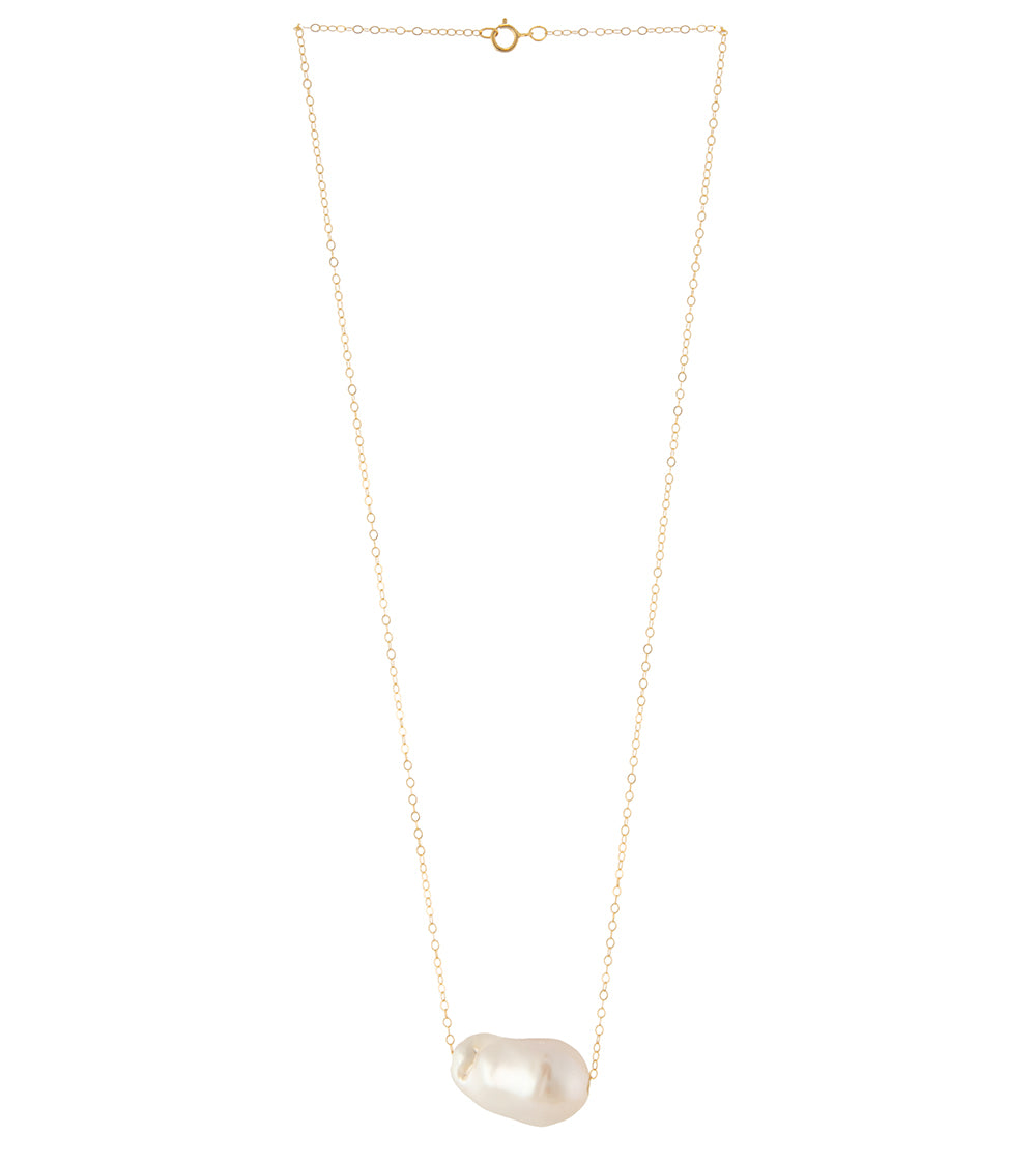 “Floating” White Baroque Pearl Necklace by Galit