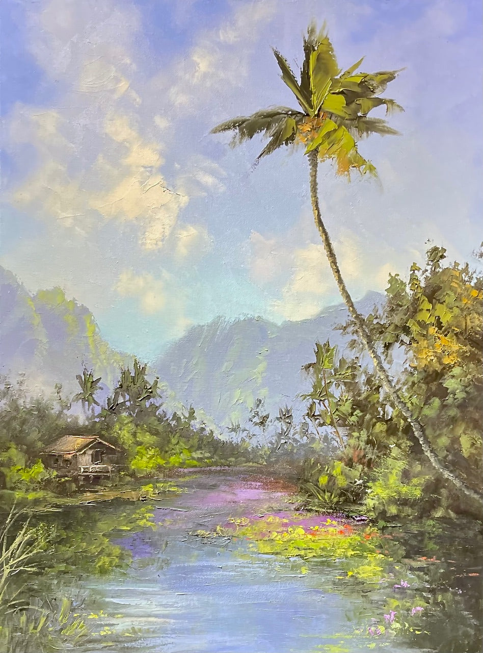 原画:江口ジョージ作「蛇行する秘境の小川」