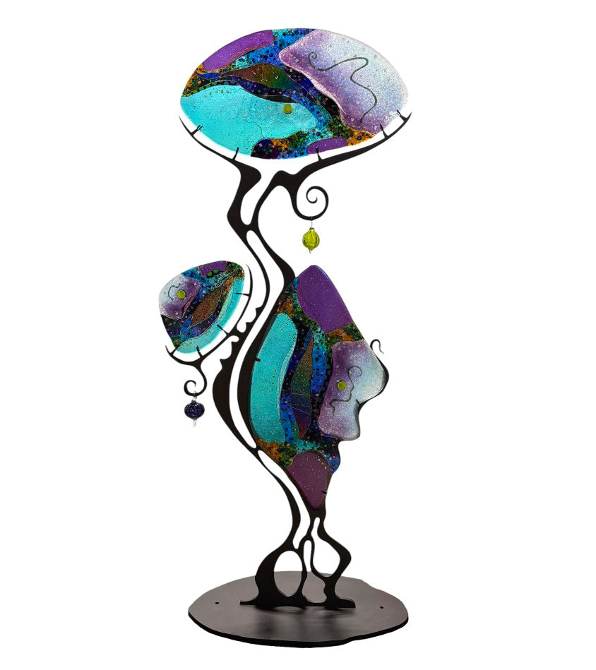 Gypsy Tree floor-standing sculpture with multicolor glass