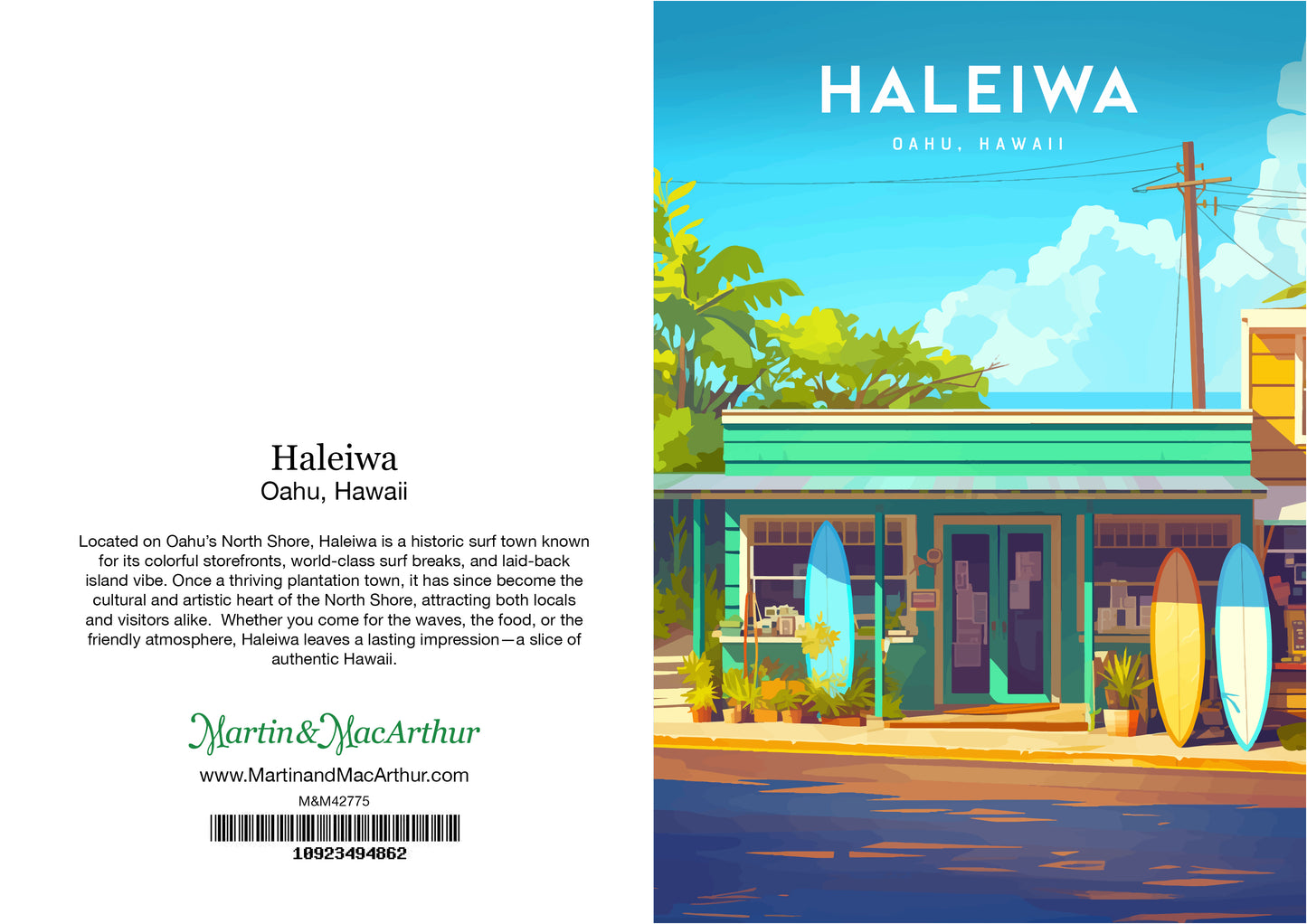Greeting Card "Haleiwa, Oahu" Hawaii Travel Art