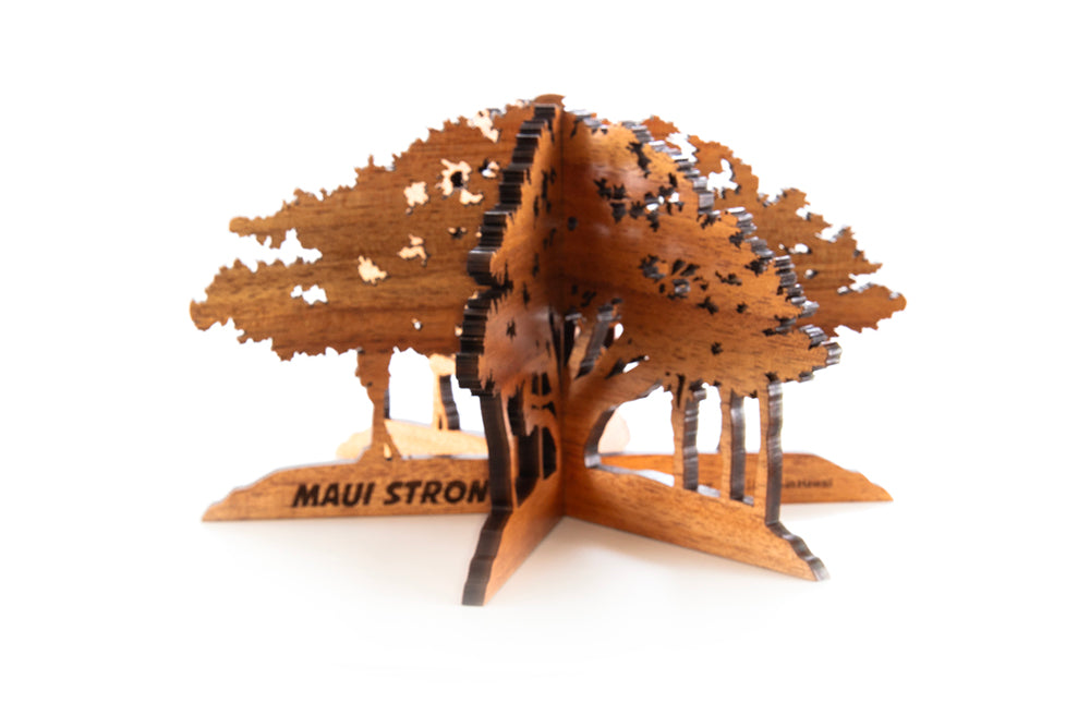 Exhibición de mesa con árbol de baniano Koa 3D Lahaina