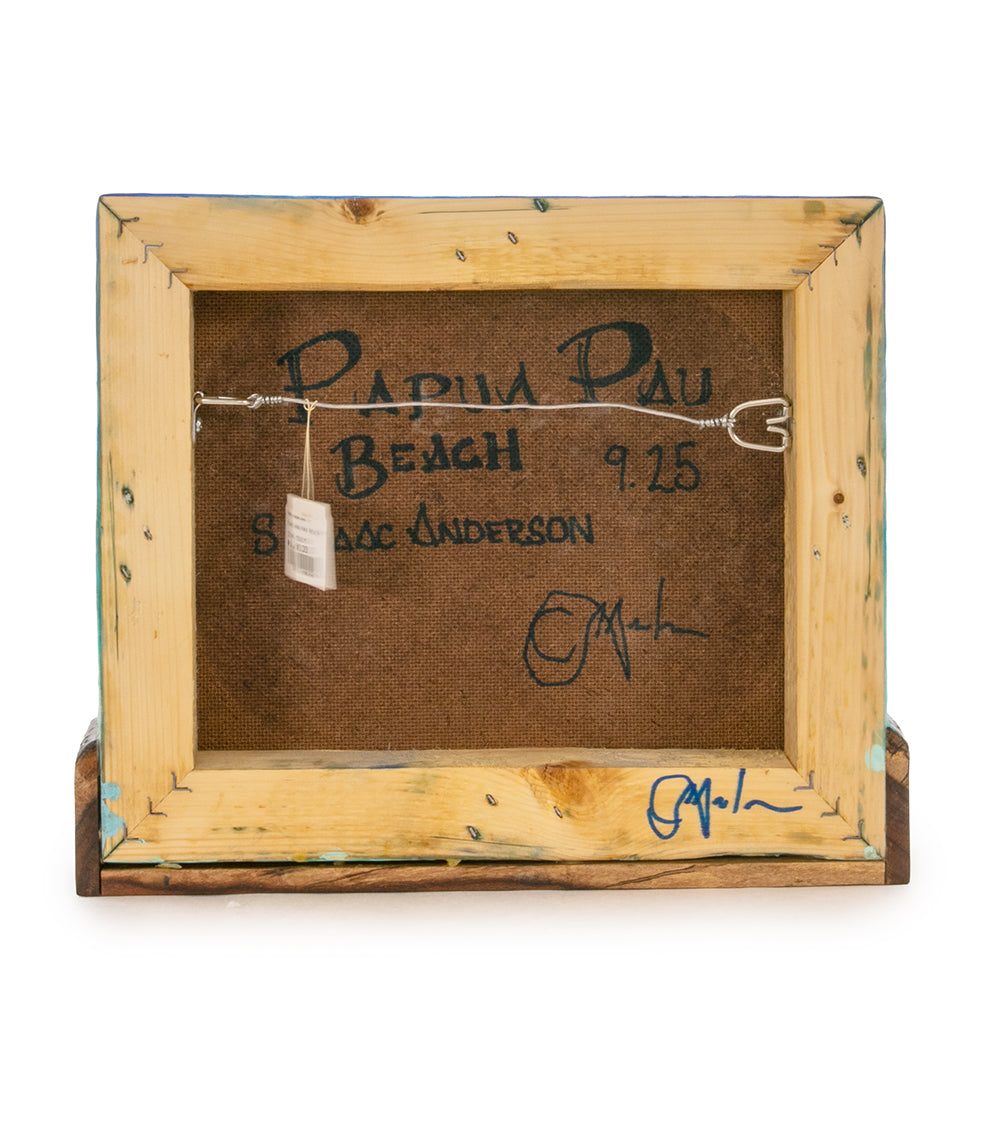 Arte mural de koa/resina "Pohaku Point" de S. Isaac Anderson