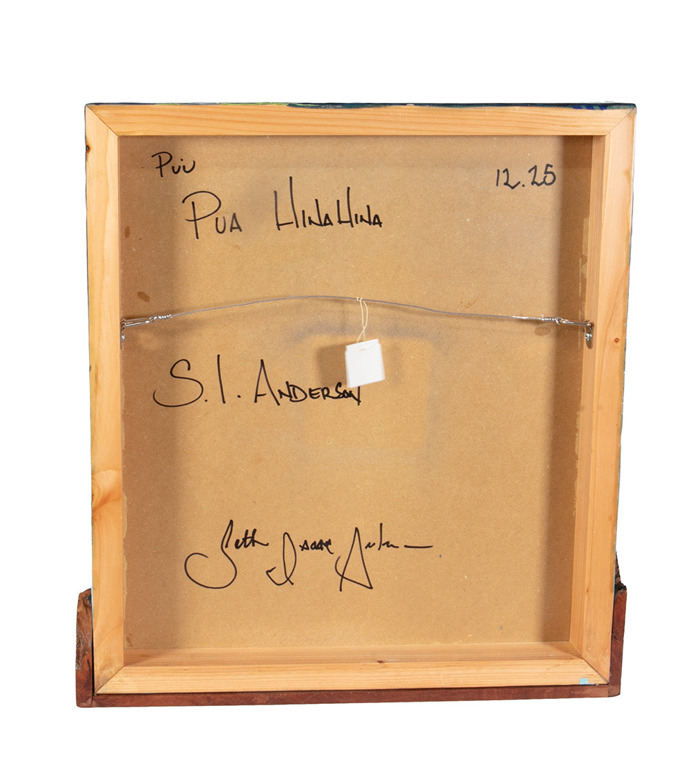 Koa/Resin Wall Art "Pua Hina Hina" by S. Isaac Anderson