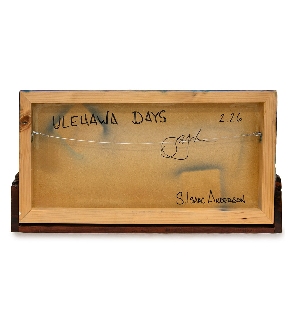 Arte mural de koa/resina "Pohaku Point" de S. Isaac Anderson