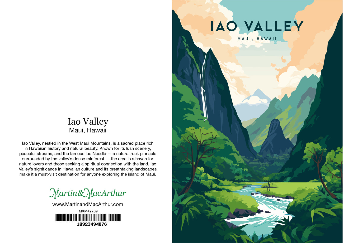 Greeting Card "Iao Valley, Maui" Hawaii Travel Art