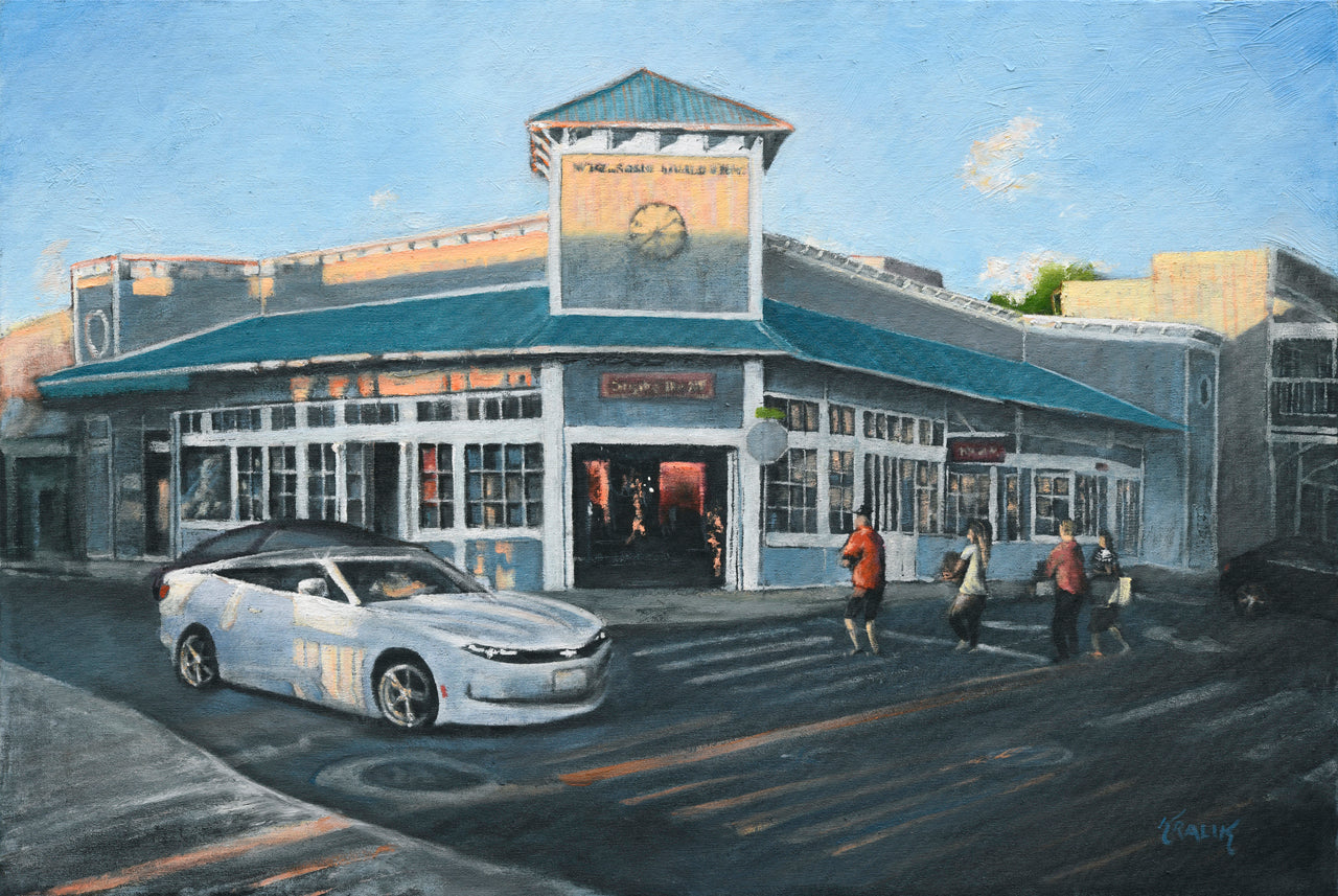 Edificio Nagasako al atardecer de Brandon Kralik, enmarcado