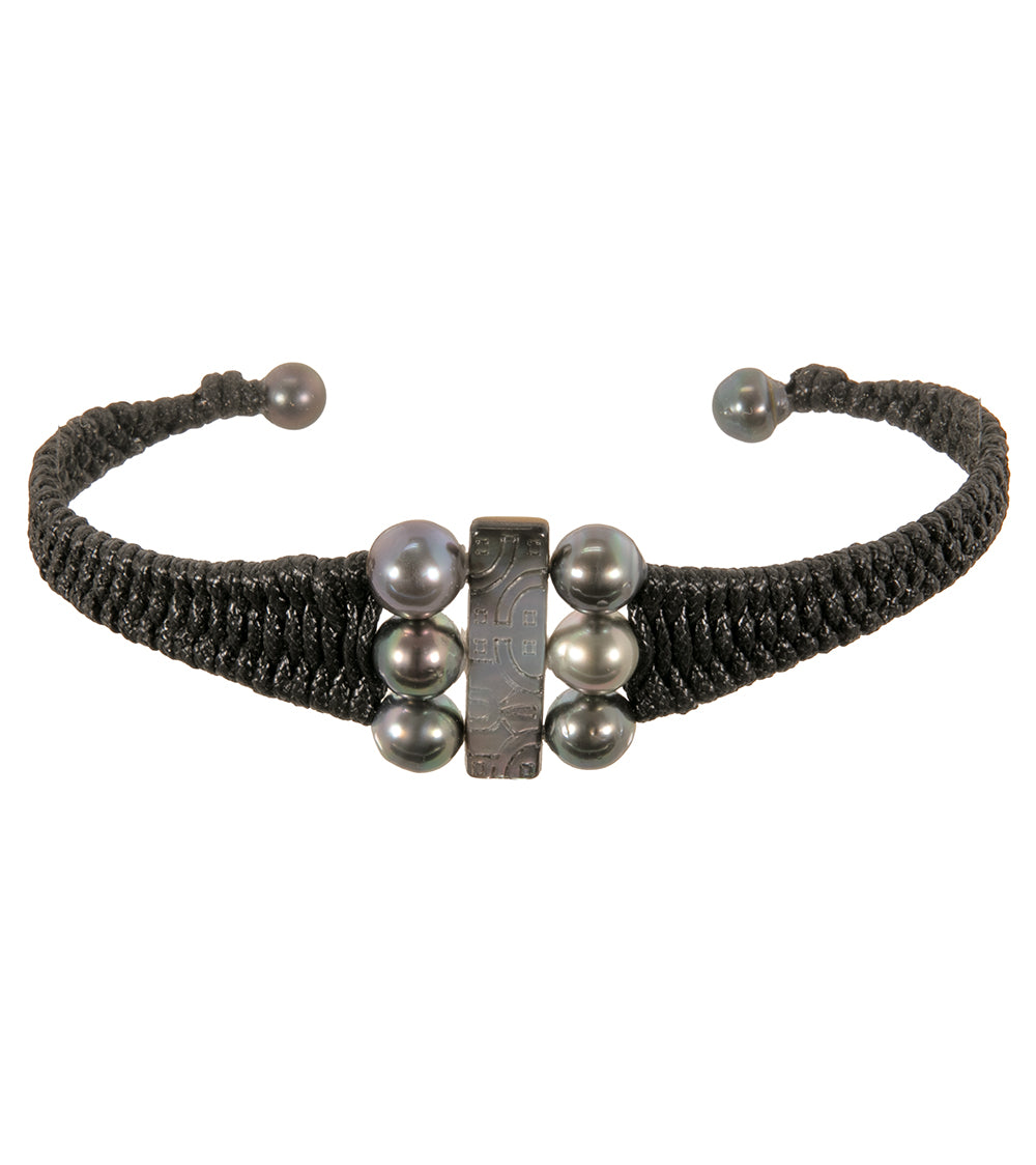 Woven Tahitian Pearl Bracelet (8 Pearls)- 44563C