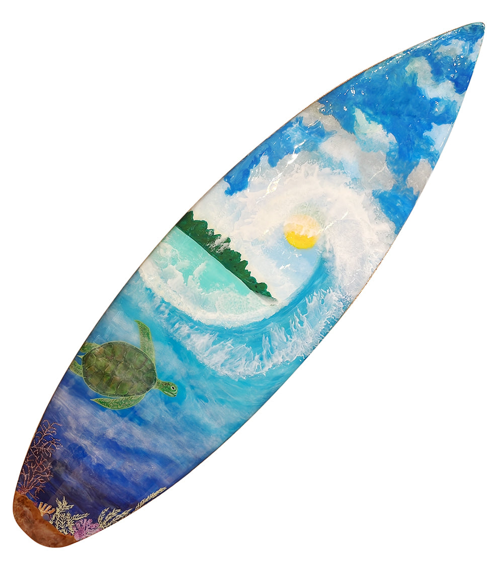 Surfboard "Turtle Plays in the Sea" by Kimberly Lee