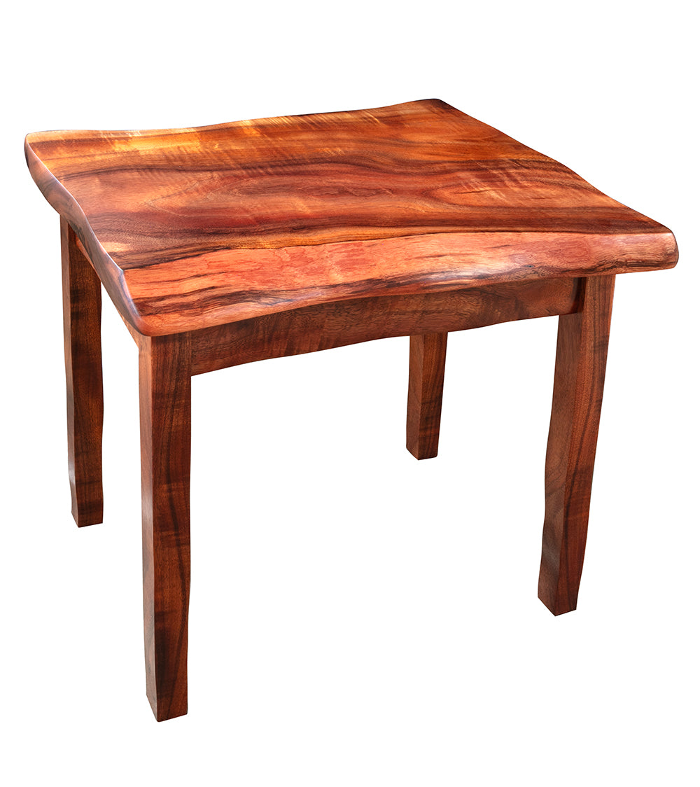 Mesita de noche de losa de koa de forma libre