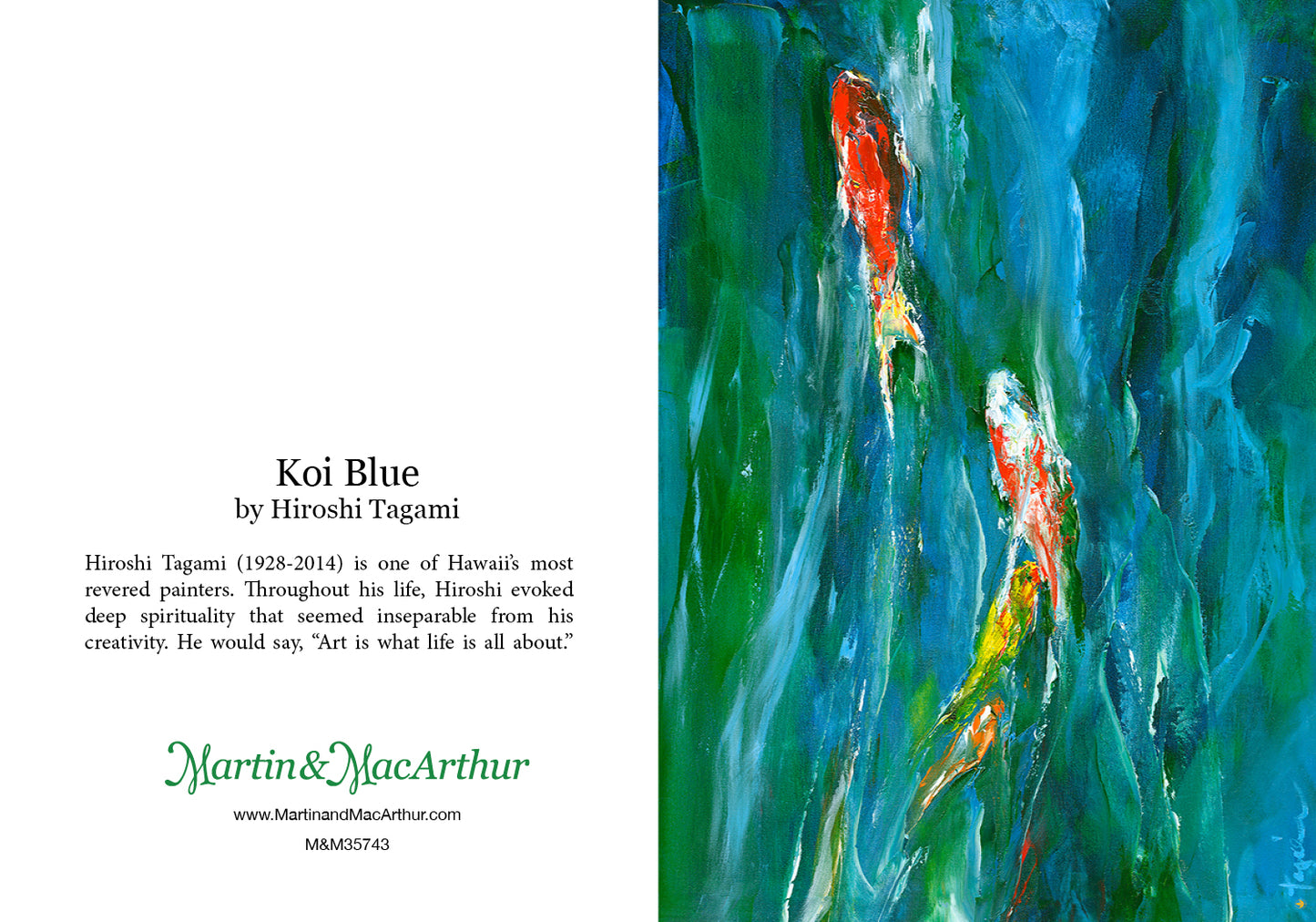 Greeting Card "Koi Blue" by Hiroshi Tagami