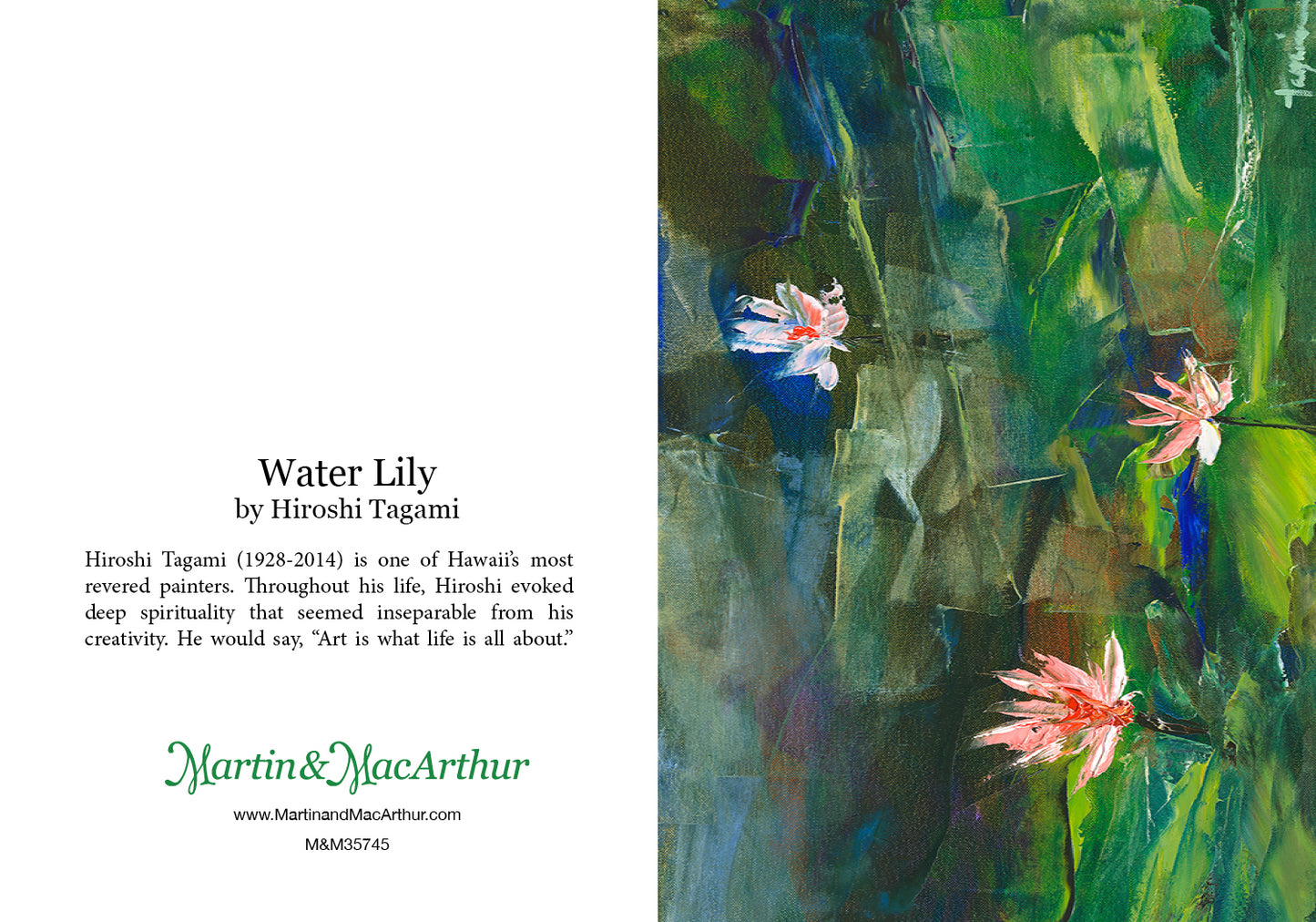 Greeting Card "Water Lily" by Hiroshi Tagami