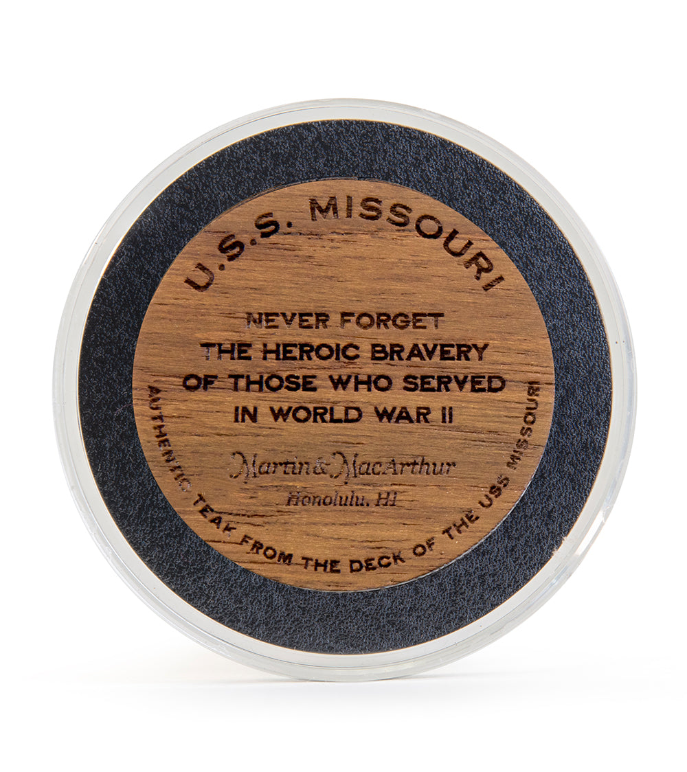 USS Missouri Teak Challenge Coin "80th Anniversary"