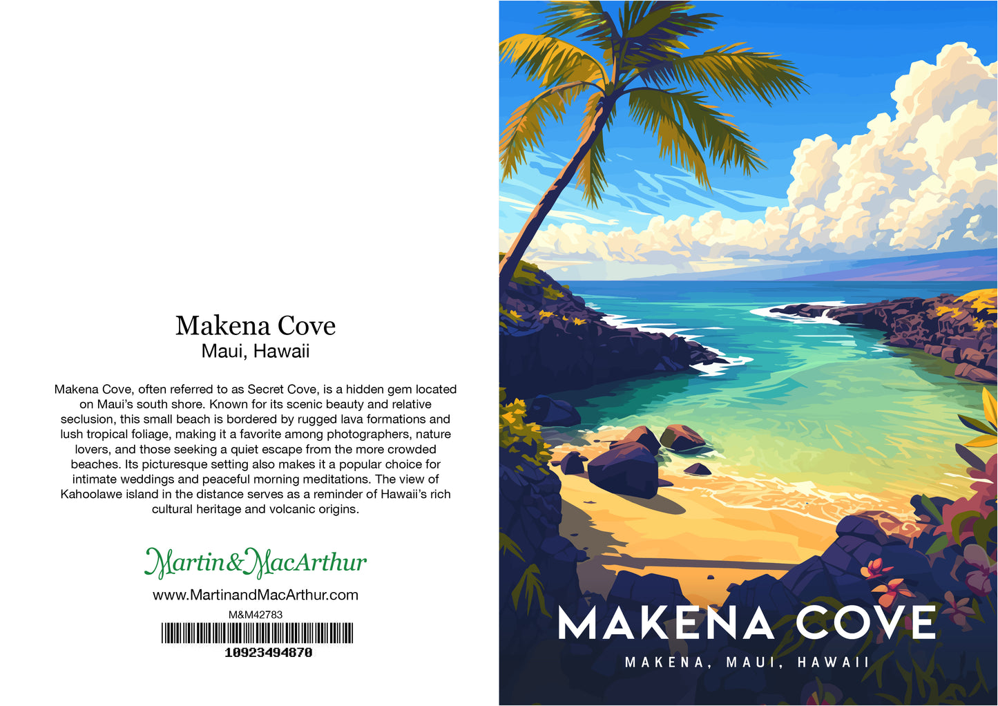 Greeting Card "Makena Cove, Maui" Hawaii Travel Art