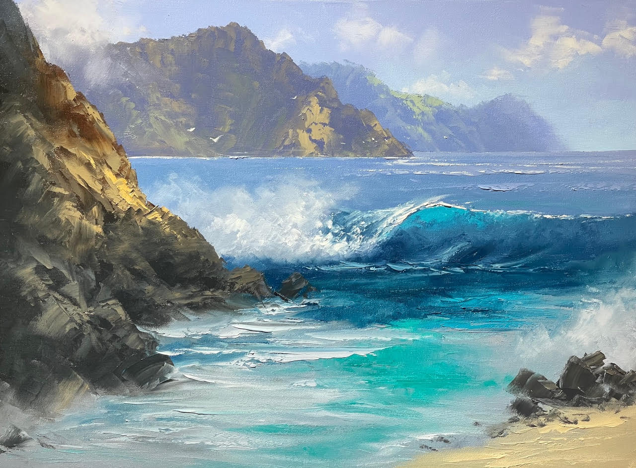 Original Painting: Mesmerized by Turquoise Waters by George Eguchi
