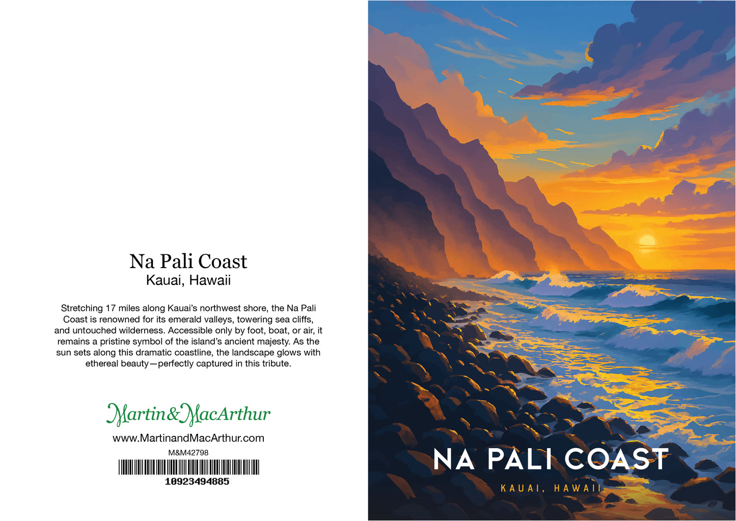 Greeting Card "Na Pali Coast, Kauai" Hawaii Travel Art