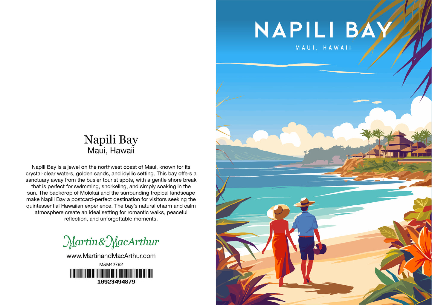 Greeting Card "Napili Bay, Maui" Hawaii Travel Art