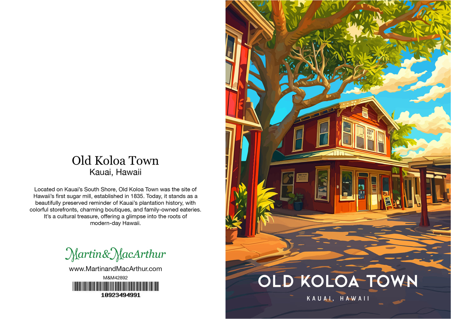 Greeting Card "Old Koloa Town, Kauai" Hawaii Travel Art