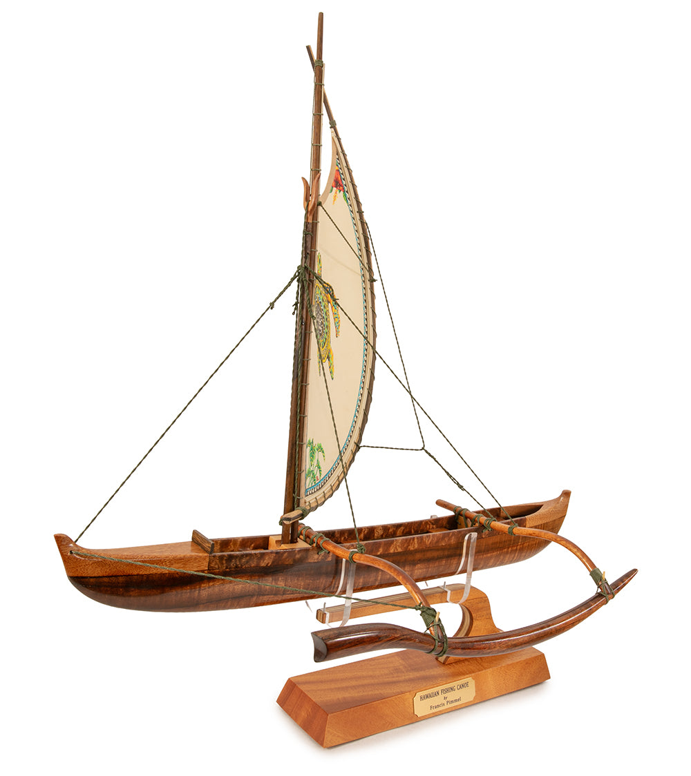 Koa 18" Canoe "Opelu Honu" by Francis Pimmel