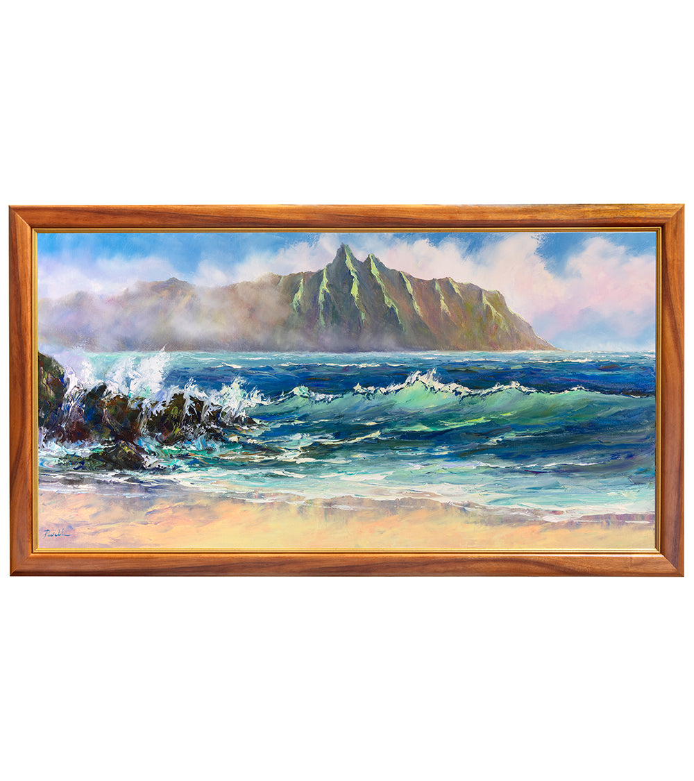 Original Painting "Kaneohe Bay, Kualoa 05/2023" by Michael Powell 48x24