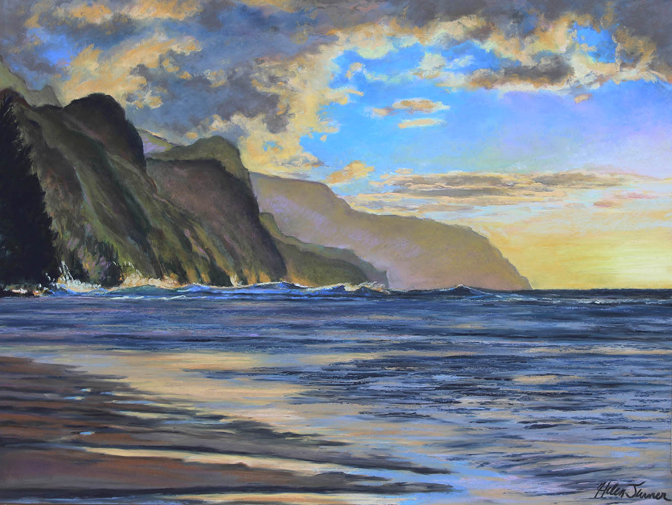 Rising Surf on the Pali by Helen Turner