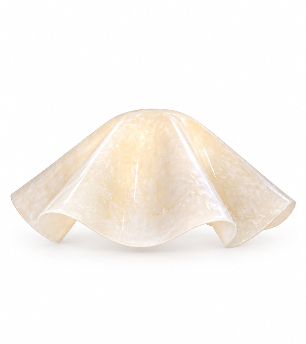 White Resin Lampshade for Desk Lamp by Julie Scheyer