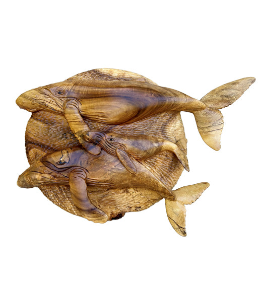 Koa Wood Wall Sculpture "Ocean Ohana" by Craig Nichols