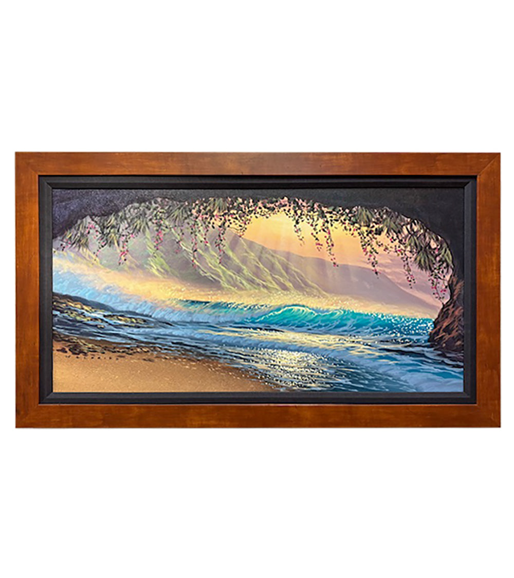 オリジナル絵画：アクリル：ウォルフリド・ガルシア作「満月の海景