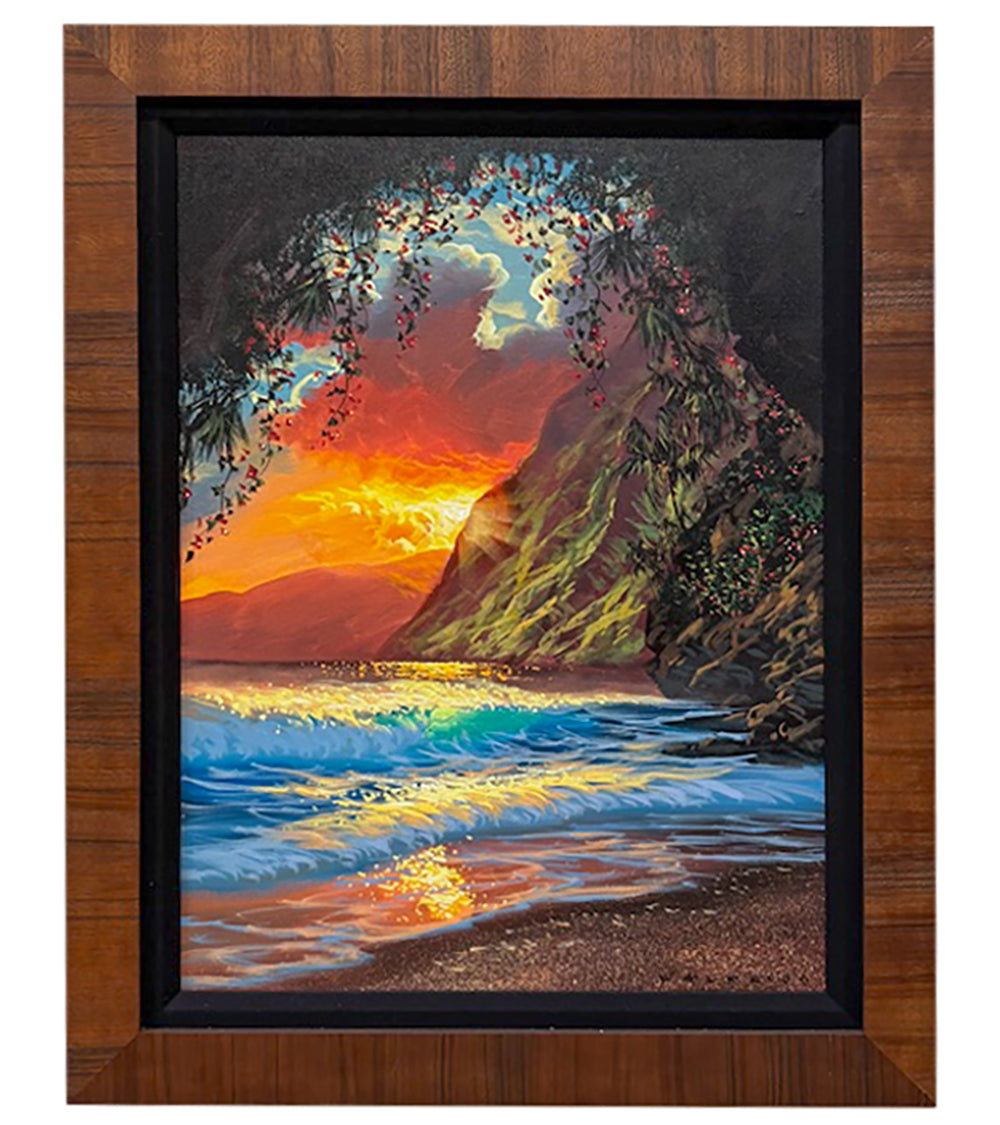 オリジナル絵画：アクリル：ウォルフリド・ガルシア作「満月の海景