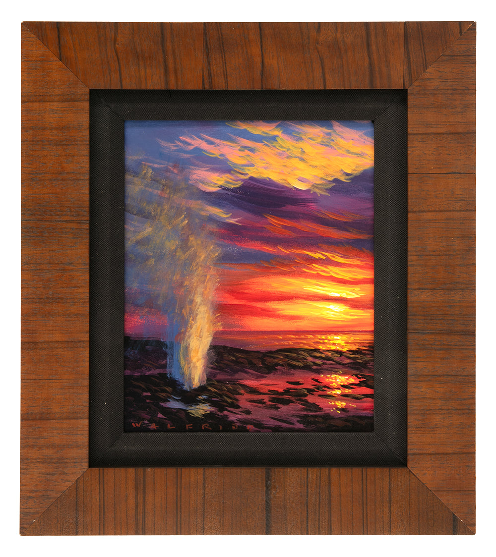 オリジナル絵画:アクリル:ウォルフリド・ガルシア作「満月の海景」
