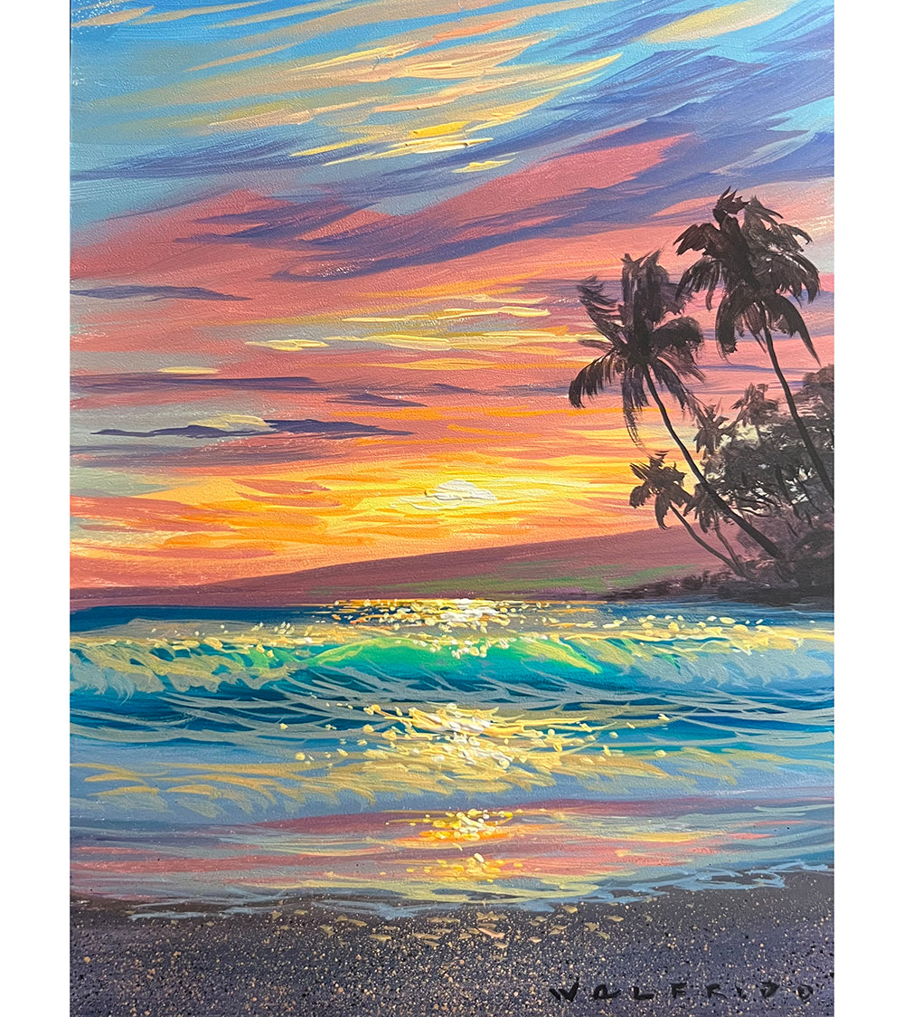 Pintura original: "Atardecer en Maui" de Walfrido García