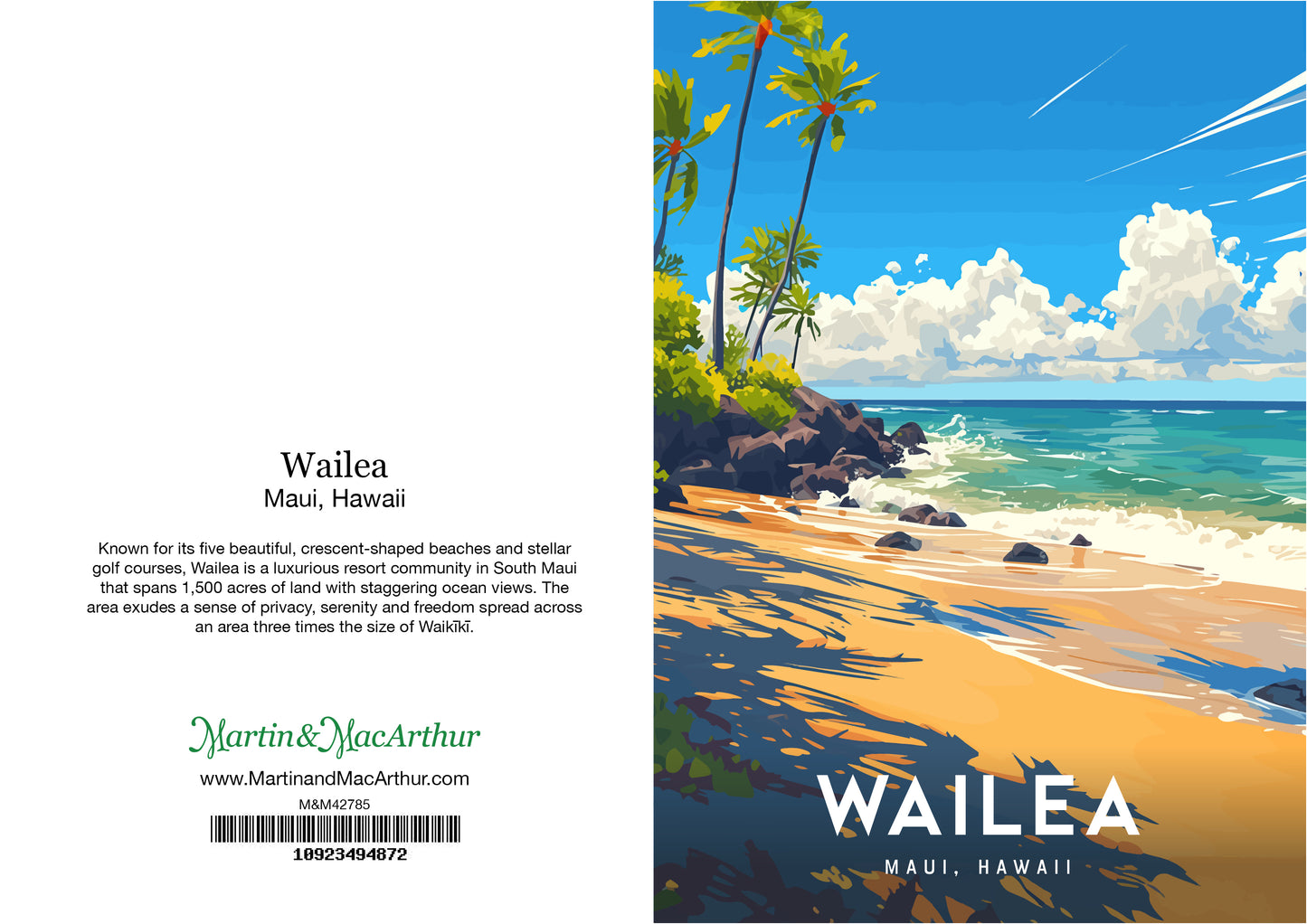 Greeting Card "Wailea, Maui" Hawaii Travel Art