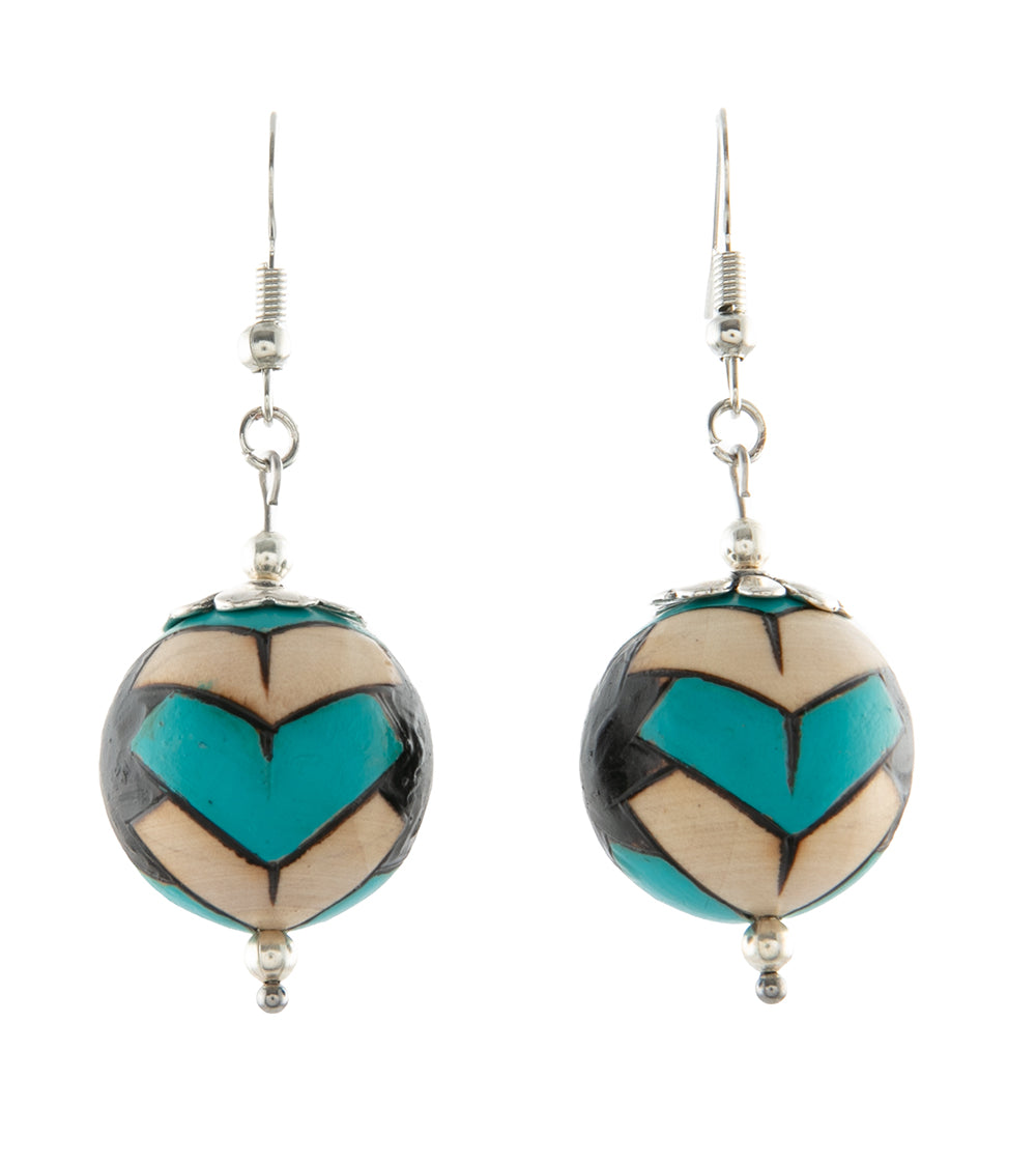Pyrography Earrings - Large Beads