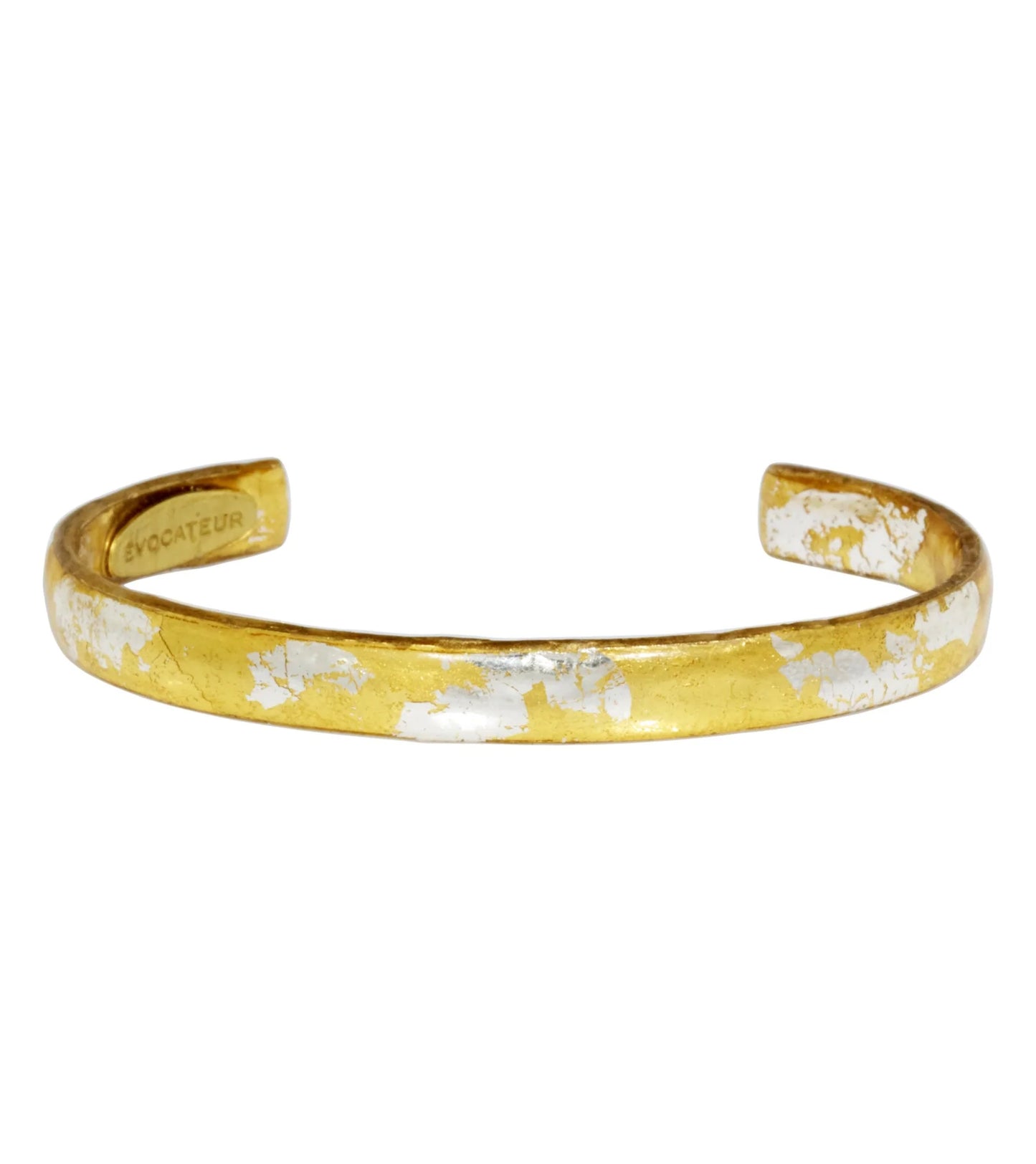 Brazalete apilable de confeti plateado