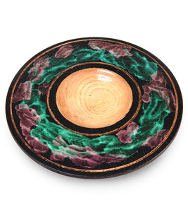 Pecan "Cosmic" Platter Green & Purple #31499C
