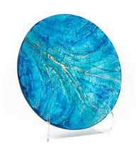 14" Aqua Platter by Marian Fieldson