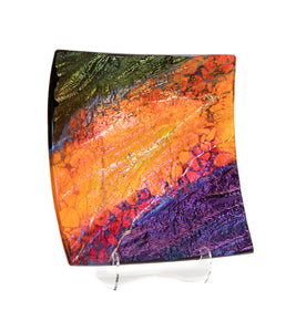 9" x 9" Lava Square Plate by Marian Fieldson